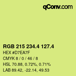 カラーコード: RGB 215 234.4 127.4 | qconv.com