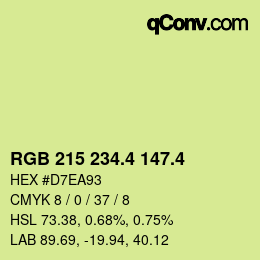 カラーコード: RGB 215 234.4 147.4 | qconv.com