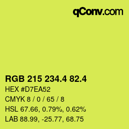 カラーコード: RGB 215 234.4 82.4 | qconv.com