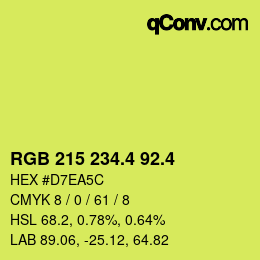 カラーコード: RGB 215 234.4 92.4 | qconv.com