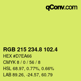 カラーコード: RGB 215 234.8 102.4 | qconv.com
