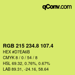 カラーコード: RGB 215 234.8 107.4 | qconv.com