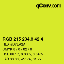 カラーコード: RGB 215 234.8 42.4 | qconv.com
