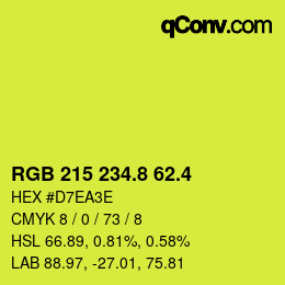 カラーコード: RGB 215 234.8 62.4 | qconv.com