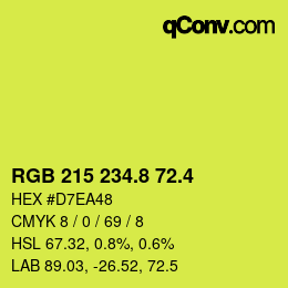 カラーコード: RGB 215 234.8 72.4 | qconv.com