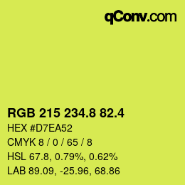 カラーコード: RGB 215 234.8 82.4 | qconv.com