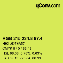 カラーコード: RGB 215 234.8 87.4 | qconv.com