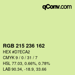 Color code: RGB 215 236 162 | qconv.com