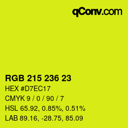 Color code: RGB 215 236 23 | qconv.com