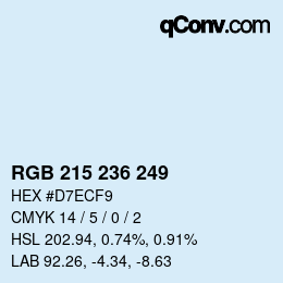 カラーコード: RGB 215 236 249 | qconv.com