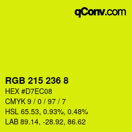 Color code: RGB 215 236 8 | qconv.com