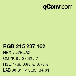 Color code: RGB 215 237 162 | qconv.com