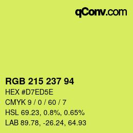 Color code: RGB 215 237 94 | qconv.com