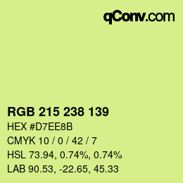 Color code: RGB 215 238 139 | qconv.com