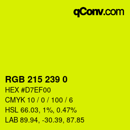 Color code: RGB 215 239 0 | qconv.com