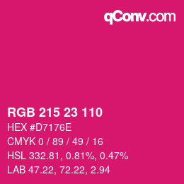 カラーコード: RGB 215 23 110 | qconv.com
