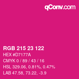 Color code: RGB 215 23 122 | qconv.com