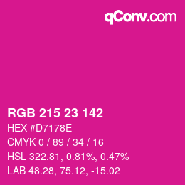 Color code: RGB 215 23 142 | qconv.com