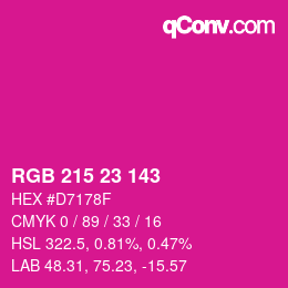 Color code: RGB 215 23 143 | qconv.com