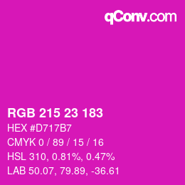 Color code: RGB 215 23 183 | qconv.com