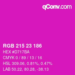 Color code: RGB 215 23 186 | qconv.com