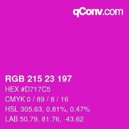 Color code: RGB 215 23 197 | qconv.com