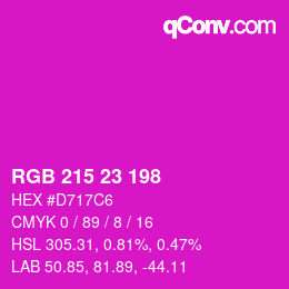 Color code: RGB 215 23 198 | qconv.com