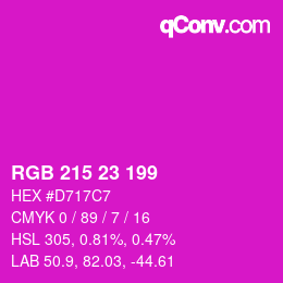 Color code: RGB 215 23 199 | qconv.com
