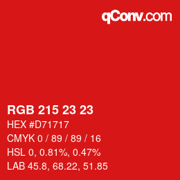 Color code: RGB 215 23 23 | qconv.com