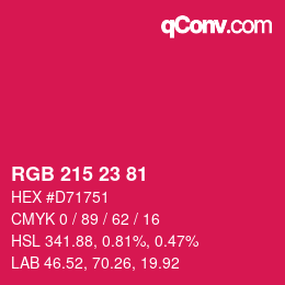Color code: RGB 215 23 81 | qconv.com