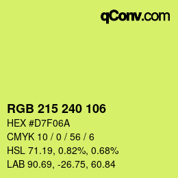 Color code: RGB 215 240 106 | qconv.com