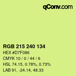 Color code: RGB 215 240 134 | qconv.com