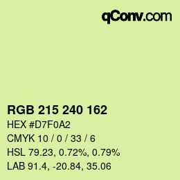 カラーコード: RGB 215 240 162 | qconv.com