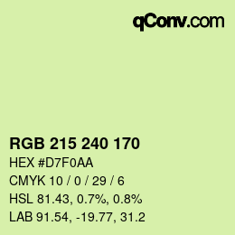 Color code: RGB 215 240 170 | qconv.com