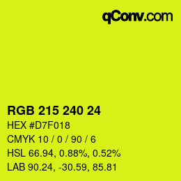 カラーコード: RGB 215 240 24 | qconv.com
