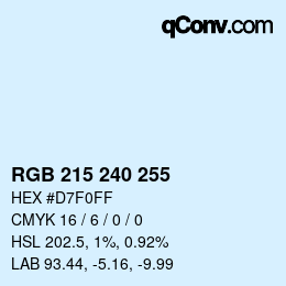 Color code: RGB 215 240 255 | qconv.com