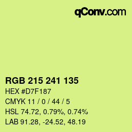 Color code: RGB 215 241 135 | qconv.com