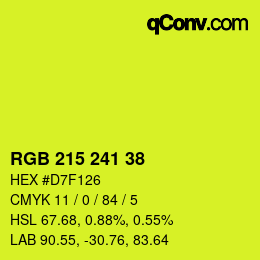 Farbcode: RGB 215 241 38 | qconv.com
