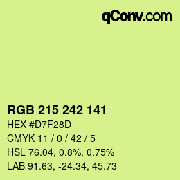 Color code: RGB 215 242 141 | qconv.com