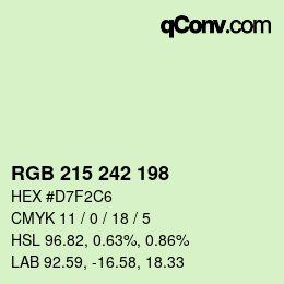 Farbcode: RGB 215 242 198 | qconv.com