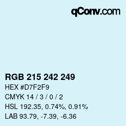カラーコード: RGB 215 242 249 | qconv.com