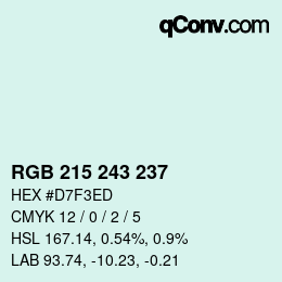 Color code: RGB 215 243 237 | qconv.com