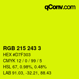 Color code: RGB 215 243 3 | qconv.com