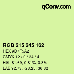 Color code: RGB 215 245 162 | qconv.com