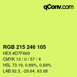 Color code: RGB 215 246 105 | qconv.com