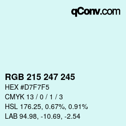 Color code: RGB 215 247 245 | qconv.com