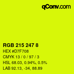 颜色代码: RGB 215 247 8 | qconv.com