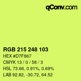 Color code: RGB 215 248 103 | qconv.com