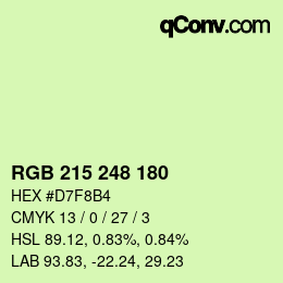 Color code: RGB 215 248 180 | qconv.com