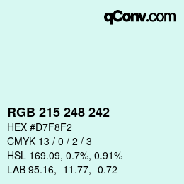 Color code: RGB 215 248 242 | qconv.com